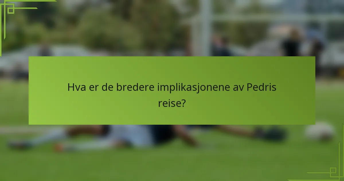 Hva er de bredere implikasjonene av Pedris reise?