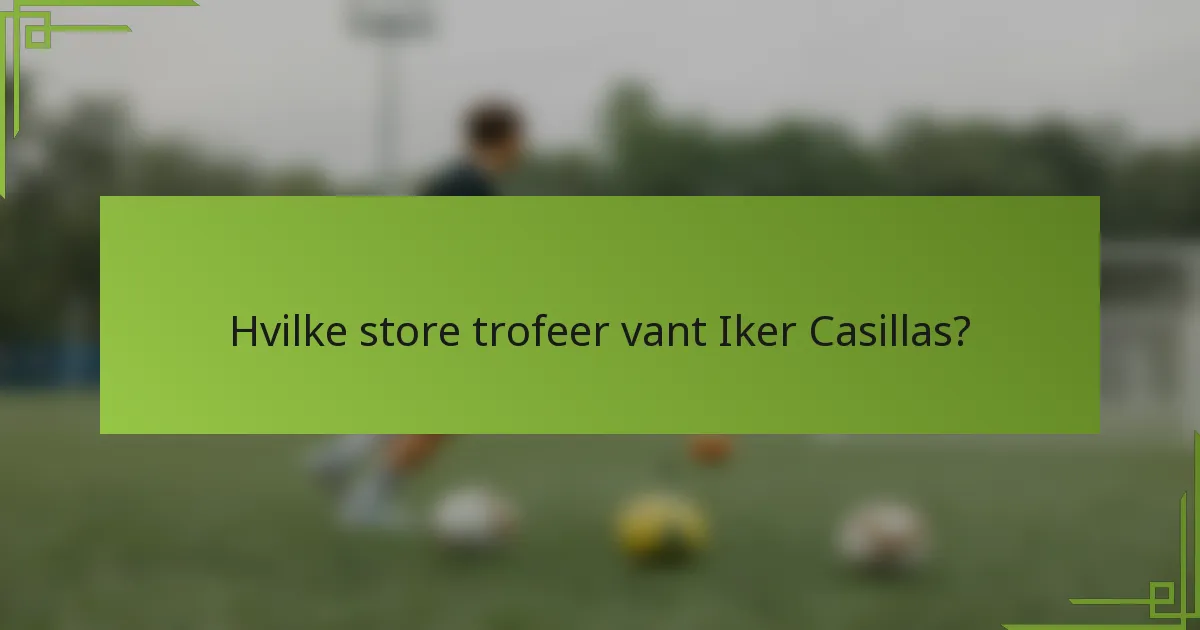 Hvilke store trofeer vant Iker Casillas?