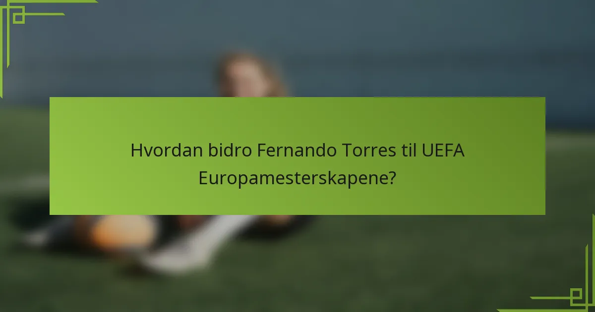 Hvordan bidro Fernando Torres til UEFA Europamesterskapene?
