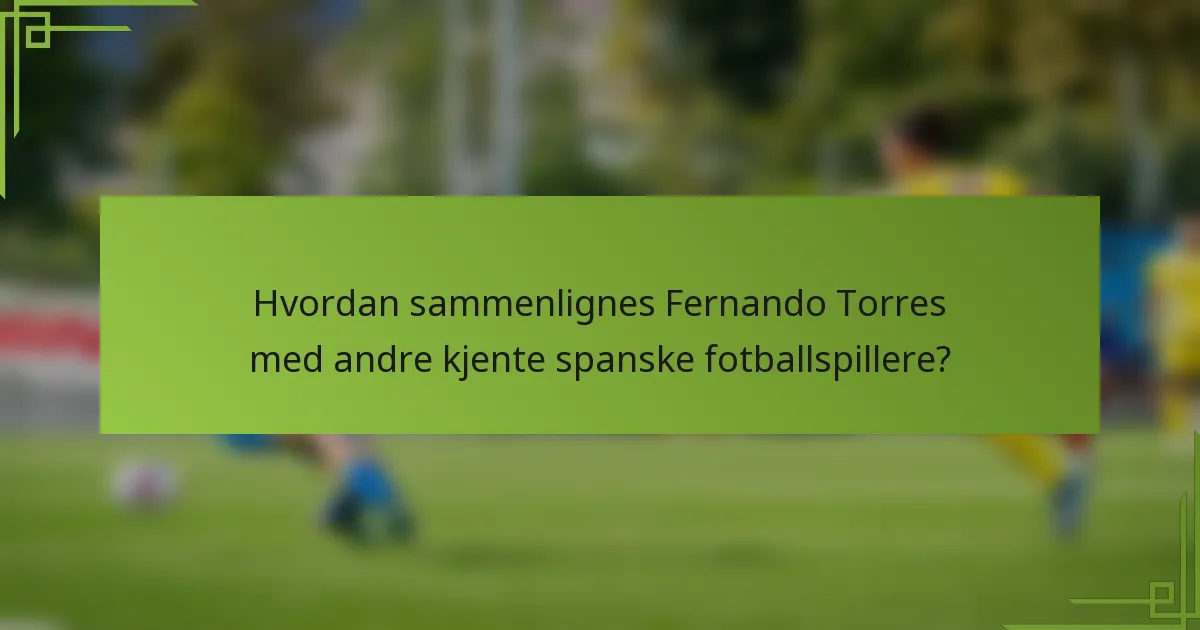 Hvordan sammenlignes Fernando Torres med andre kjente spanske fotballspillere?